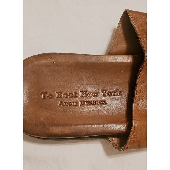 To Boot New York Mens 10.5 Sandals Slide Slip On Brown Leather Italy Made 500